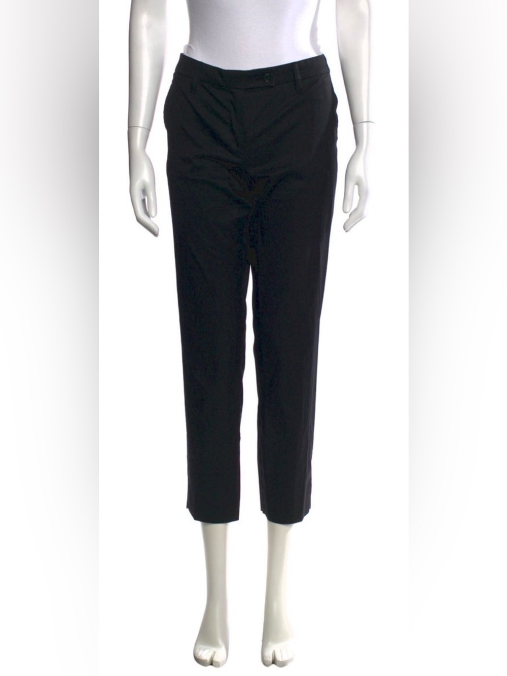 Etro Black Cotton Blend Cropped Mid Rise Straight Leg Pants EUC Size 42/6